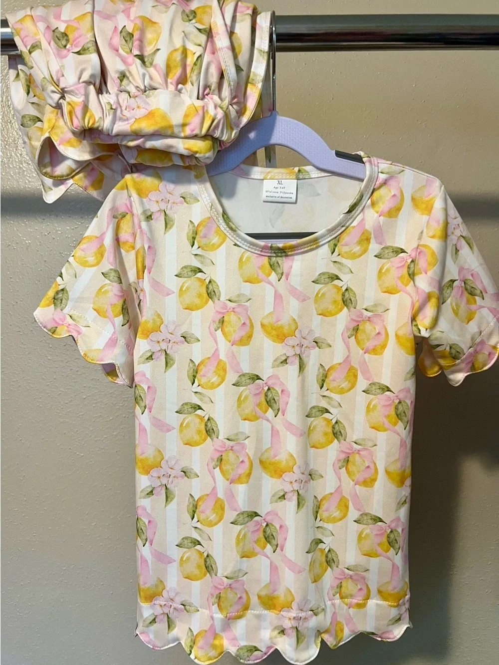 5/6 Lemons Scalloped Tee with Skort
